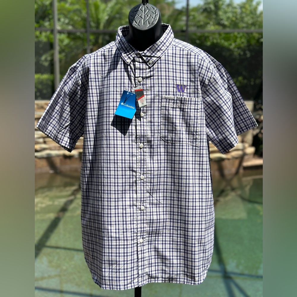 COLUMBIA WASHINGTON HUSKIES‎ BUTTON DOWN SHIRT (XL)
